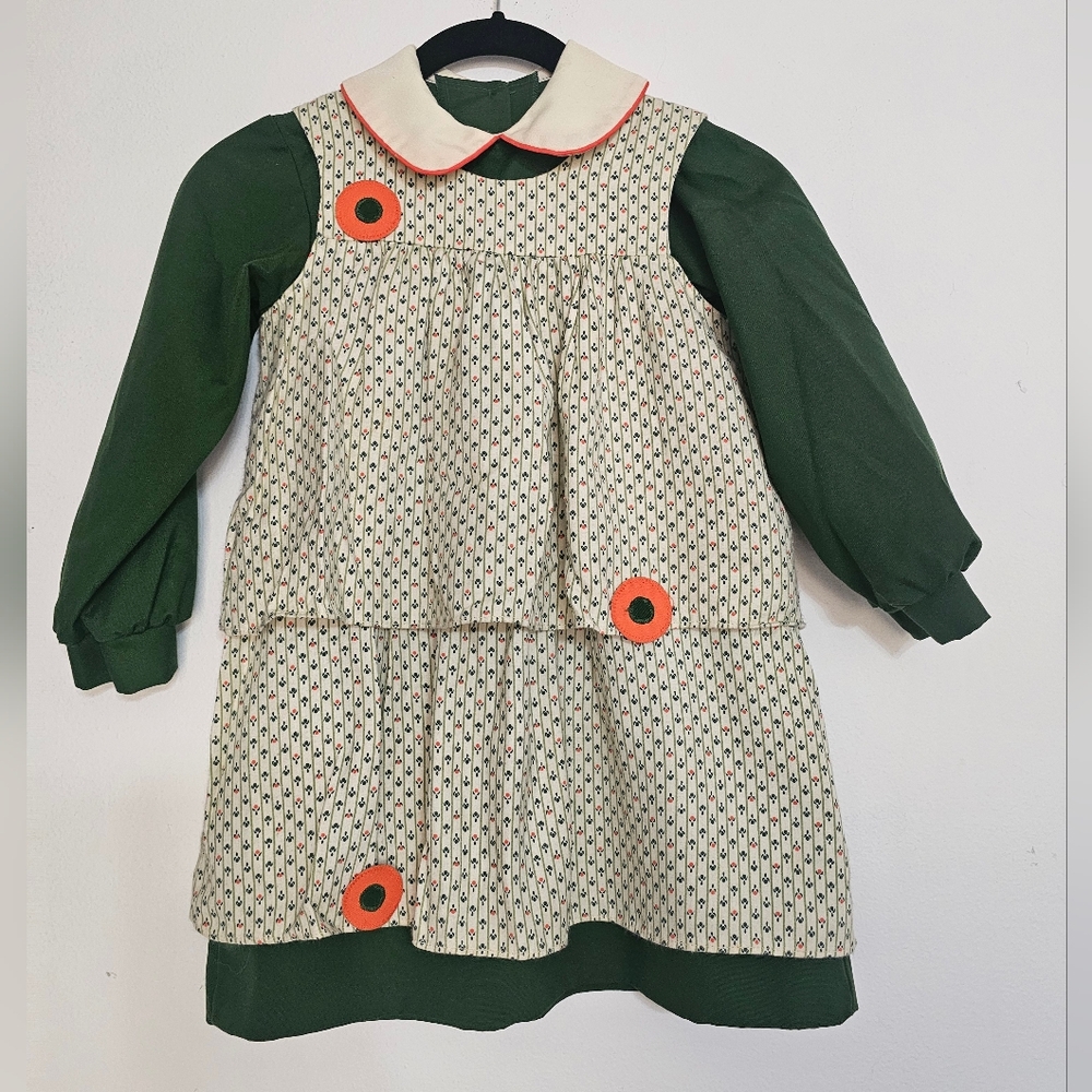 Vintage Chocolate Soup Girl's Apron Overlay Dress Size 6 Cottagecore